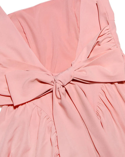 Mingmingxi Summer Mini Backless a Line Dress Sexy White Big Bow Dress Casual Women Birthday Holiday Dress New Arrivals