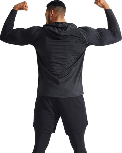 Men'S Dry Fit Athletic Shirt Workout Running Long Sleeve Shirts with Hoods
