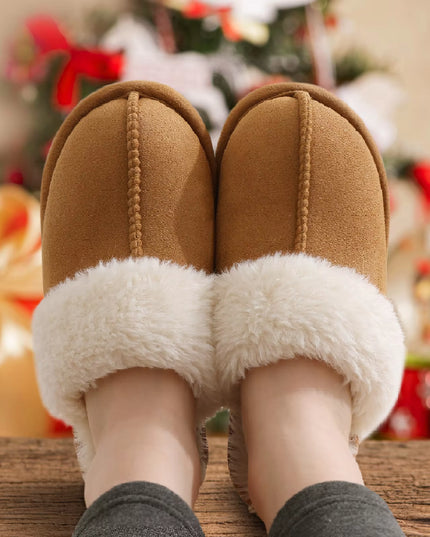 Fluffy Winter Slippers for Women Furry Fuzzy Home Shoes Faux Fur House Plush Slippers Indoor Warm Comfy Mute Flats Slide