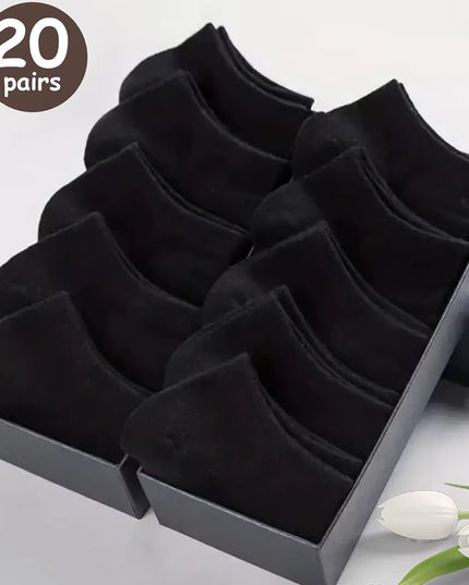 10/20/40 Pairs Men'S Boat Socks Business Sport Sweat Absorption Mature Summer Autumn Solid Color Versatile Ankle Socks