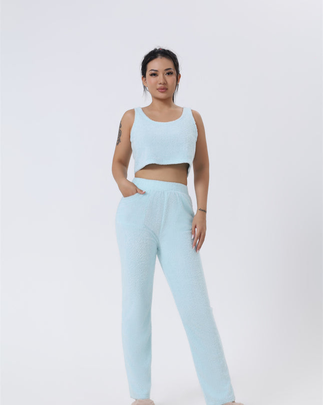 Cozy Pajama Set, 3 Piece Lounge Set, Cute Loungewear, Warm Suit Sets, Matching Set, Lounge Set, 3 Piece Pant Sets, Women Winter Dress