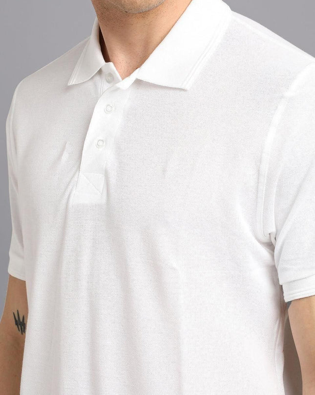 Matte Solid Half Sleeves Men's Polo T-Shirt