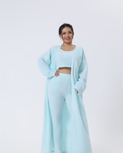 Cozy Pajama Set, 3 Piece Lounge Set, Cute Loungewear, Warm Suit Sets, Matching Set, Lounge Set, 3 Piece Pant Sets, Women Winter Dress