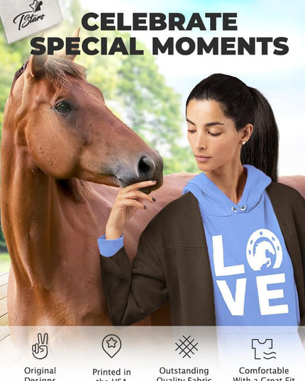 Horse Riding Hoodie for Women and Teen Girls - Equestrian Gift Idea for Riders, Barn Lovers & Horseback Fans