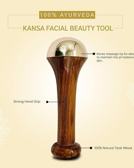 Kansa Face Massager Wood Handle