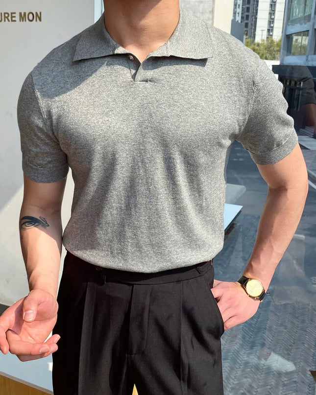 Summer Men Fashion Polo Shirts Short Sleeve Turn-Down Collar Patchwork Casual Polos Mens Clothing Male Tops Pullover Streetwear