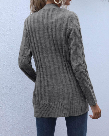 Women'S 2025 Fall Long Sleeve Cable Knit Sweater Open Front Cardigan Button Loose Outerwear