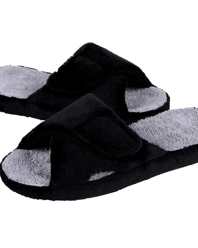Fuzzy House Slippers for Women New Terry Cloth Arch Support Cotton Slippers Four Seasons Open Toe Indoor Flat Slippers
