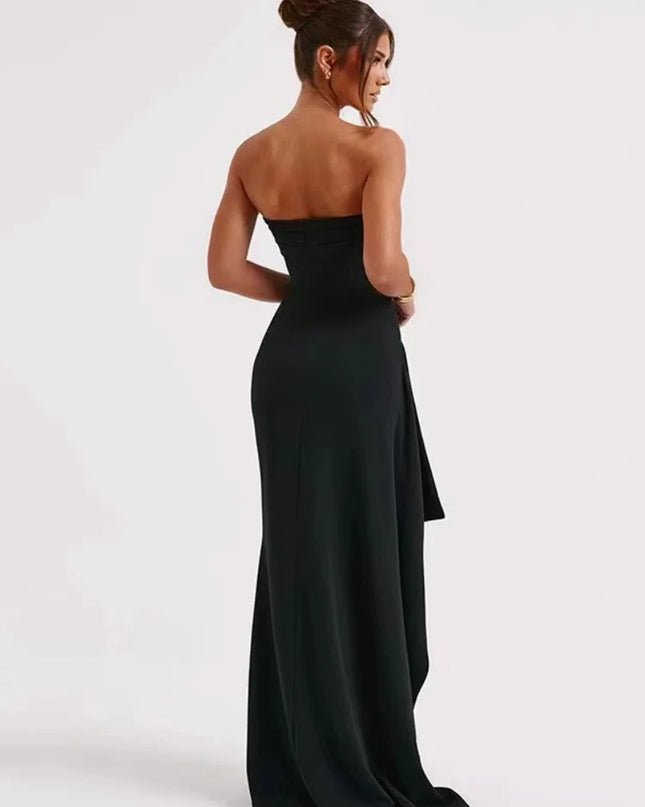 2025 Fashion Summer New Sexy Party Evening Dress Sexy Women'S Dresses Black Backless Sleeveless Long Dress Elegant