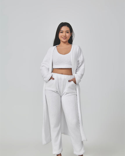 Cozy Pajama Set, 3 Piece Lounge Set, Cute Loungewear, Warm Suit Sets, Matching Set, Lounge Set, 3 Piece Pant Sets, Women Winter Dress