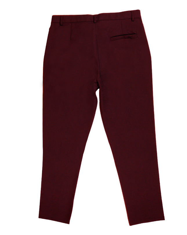 Men'S Double Fold Line Solid Color Casual Suit Pants
