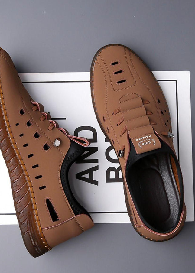 Men's Stylish Laser Cut Tan Casual Shoes