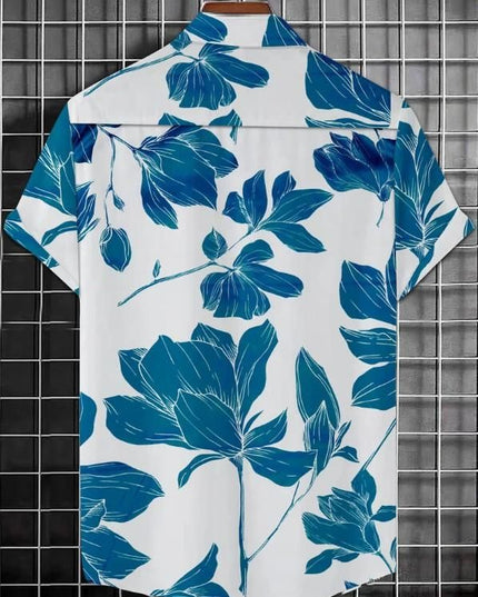 Men's Printed Half Sleeves Regular Collar Casual Shirt