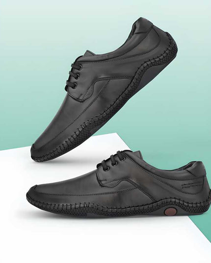 Roman Black Sandals For Men