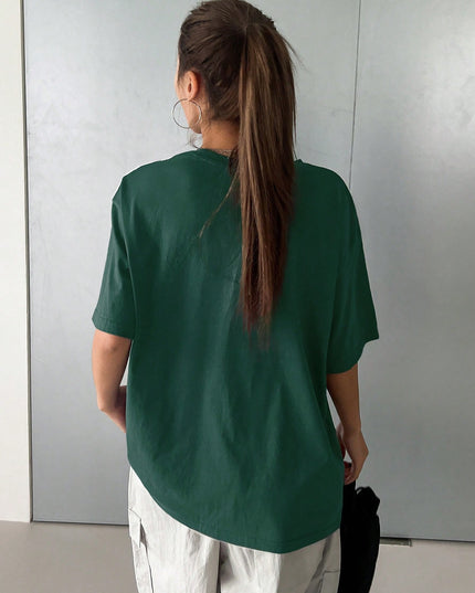 DAZY Summer Casual Loose Short Sleeve T-Shirt with Letter Print Oversized T-Shirt,Graphic Tees