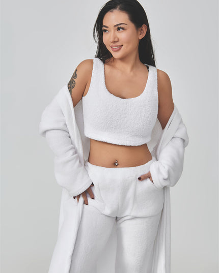 Cozy Pajama Set, 3 Piece Lounge Set, Cute Loungewear, Warm Suit Sets, Matching Set, Lounge Set, 3 Piece Pant Sets, Women Winter Dress