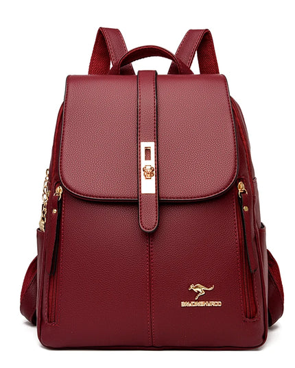 Luxury Women Leather Backpacks for Girls Sac a Dos Casual Daypack Black Vintage Backpack School Bags for Girls Mochila Rucksack