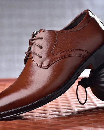 Men Dressing Shoes Formal for Men'S Casual Shoe Leather Social Wedding Designer Pointed Toe Black Office Winter Shoes Brand 2023