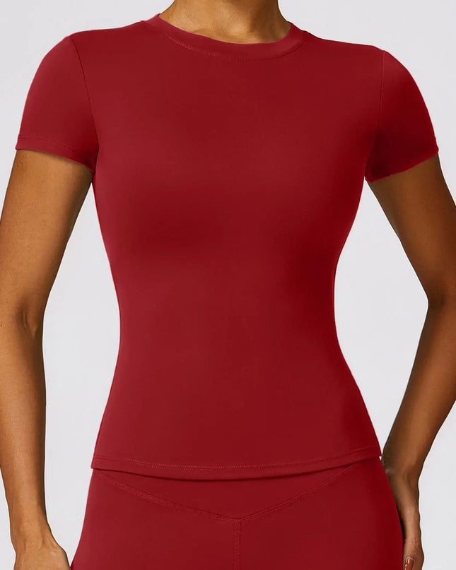 NCLAGEN Gym Top Women Short Sleeve Workout T Shirt Activewear