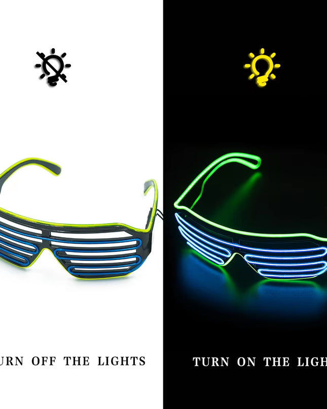 Glowing Glasses LED Gafas Luminous Bril Neon Christmas Glow Sunglasses Flashing Light Glass for Party Supplies Prop Costumes New