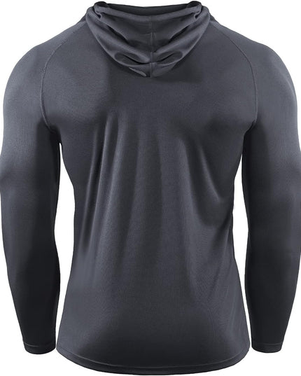 Men'S 3 Pack Mesh Running Shirt Long Sleeve Workout Athletic Shirts with Hoods,5095,White/Grey/Blue,3Xl