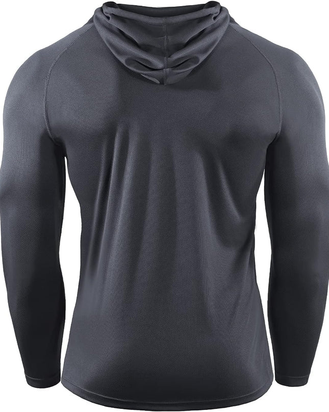 Men'S 3 Pack Mesh Running Shirt Long Sleeve Workout Athletic Shirts with Hoods,5095,White/Grey/Blue,3Xl
