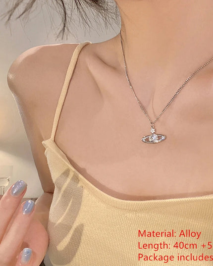 Fashion 925 Sterling Silver round Zircon Necklace Minimalist Style Charm Choker Pendant Party Gift for Women'S Fine Jewelry