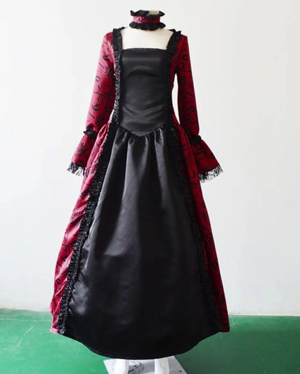Fall Winter Dresses for Women, Retro Floral Printed Ball Gowns Dress Skirt Evening Party Dress Formal Evening Dress Fall Winter Gothic Retro Floral Print Ball Gowns Gowns Dress