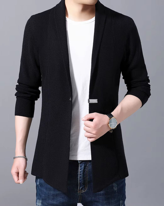 Cardigan Mens Sweaters Spring Autumn Men Casual Cardigan Jacket Man Solid Color Long Sweater Windbreaker Single Button Coats