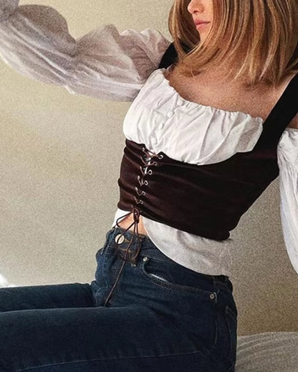 Corset with Suspender Cummerbunds Belts for Women Elastic Tight High Waist Corsets Slimming Body Shaping Girdle Straps M6CD