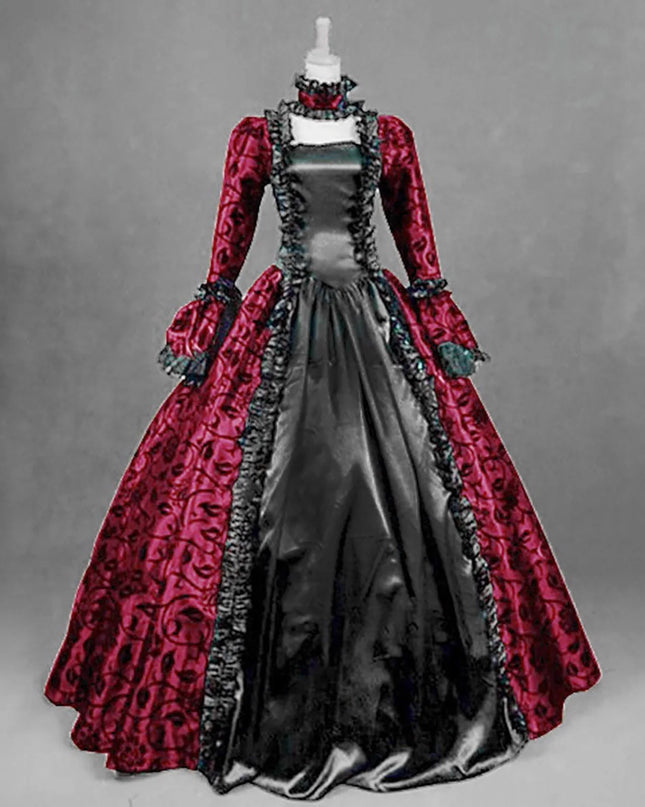 Fall Winter Dresses for Women, Retro Floral Printed Ball Gowns Dress Skirt Evening Party Dress Formal Evening Dress Fall Winter Gothic Retro Floral Print Ball Gowns Gowns Dress