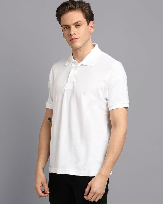Matte Solid Half Sleeves Men's Polo T-Shirt