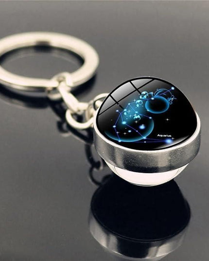 Zodiac Gemstone Keychain