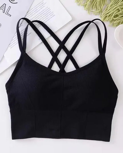 Sexy Women Tops Back Cross Strap Tank Top Push up Running Sports Bra Breathable Soft Fitness Beauty Solid Color Yoga Bra