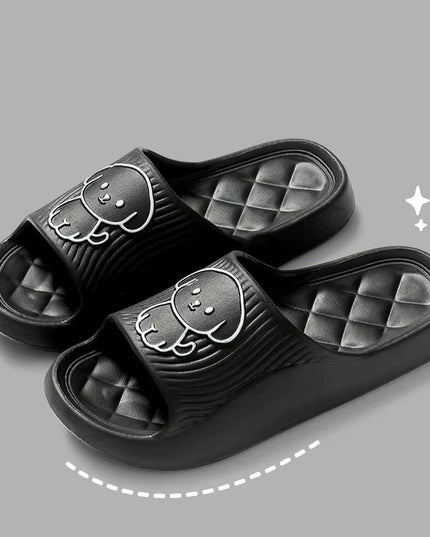 Cute Couple Pillow Slippers Female Summer Wear 2024 New Bathroom Bath Non-Slip Indoor Home Eva Thick Bottom Sandals