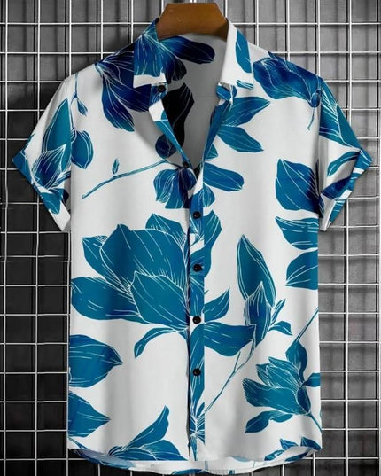 Men's Printed Half Sleeves Regular Collar Casual Shirt