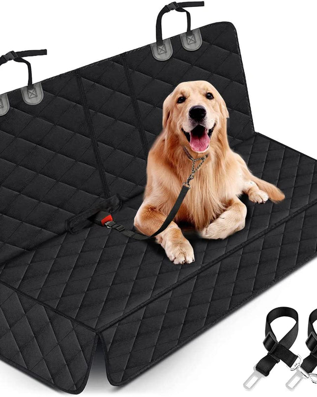 Dog Car Seat Cover, Back Seat Cover for Dogs Pet Car Seat Protector Waterproof Bench Car Seat Cover, Non-Slip Reat Seat Cover Fits Middle Armrest for Most Cars Trucks Suvs - Black