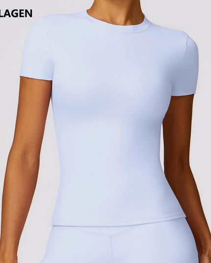 NCLAGEN Gym Top Women Short Sleeve Workout T Shirt Activewear