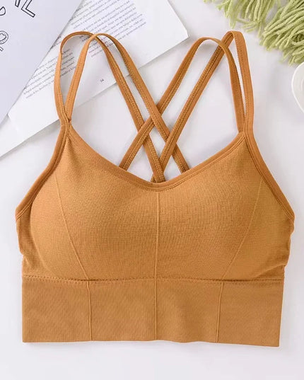 Sexy Women Tops Back Cross Strap Tank Top Push up Running Sports Bra Breathable Soft Fitness Beauty Solid Color Yoga Bra