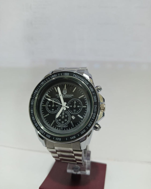 Men Silver Stainless Steel Strap Watch