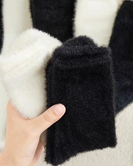 2 Pairs Cute Cow Spots Print Socks, Thickened & Warm Coral Fleece Socks, Women'S Stockings & Hosiery