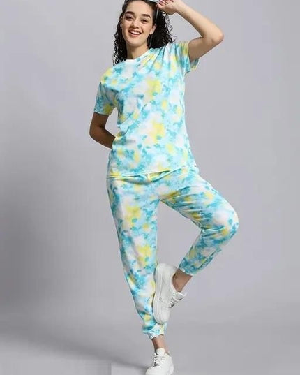 Women's Casual Tie Dye Print Night Suit