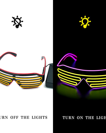 Glowing Glasses LED Gafas Luminous Bril Neon Christmas Glow Sunglasses Flashing Light Glass for Party Supplies Prop Costumes New