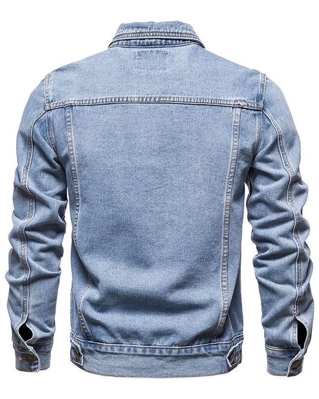 Men Oversized Denim Jacket plus Size Lightweight Button down Lapel Jean Coat Big and Tall Outwear Jackets