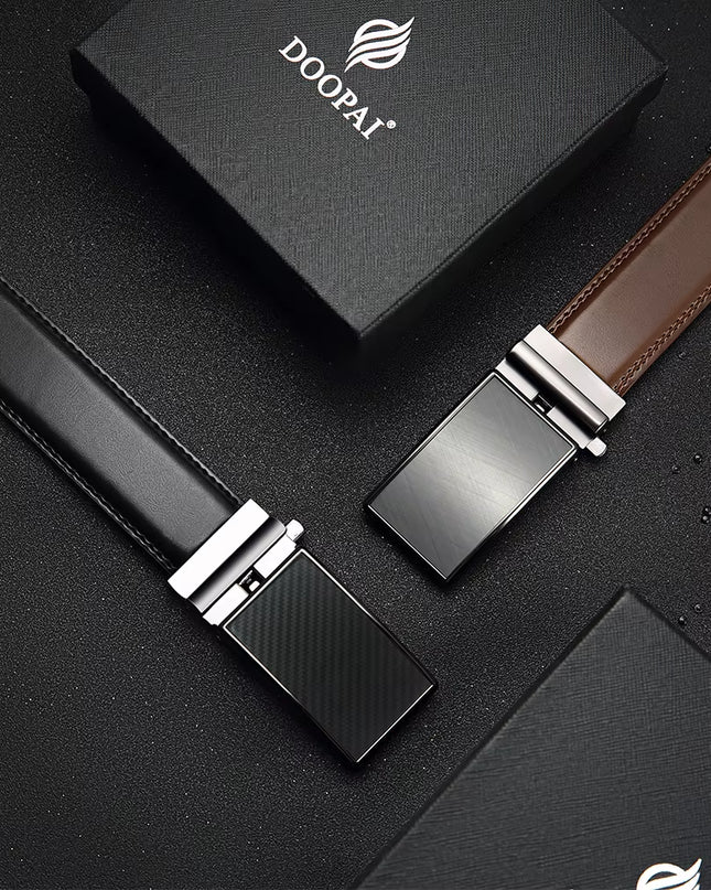 Mens Leather Belt Automatic Genuine Leather Belts Belt Male Leisure Fashion Ratchet Belts for Men Pants Waistband Ремень