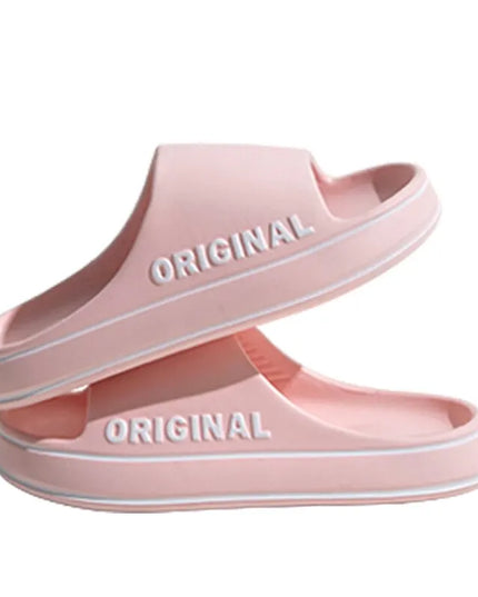 Women Letter Slippers Beach Slides Solid Color Mens Thick Sole Indoor Bathroom anti Slip Shoes Summer Couple Sandals