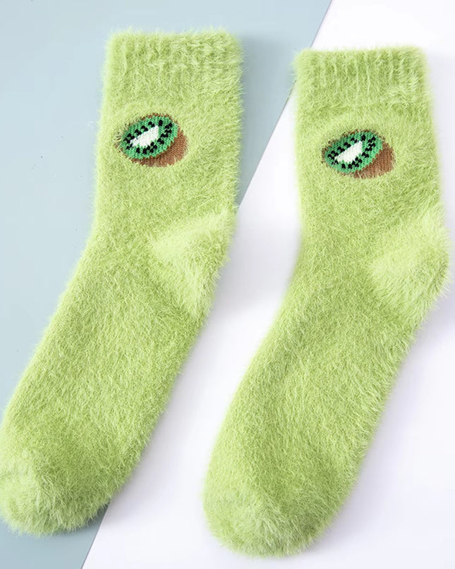 2 Pairs Cute Cow Spots Print Socks, Thickened & Warm Coral Fleece Socks, Women'S Stockings & Hosiery