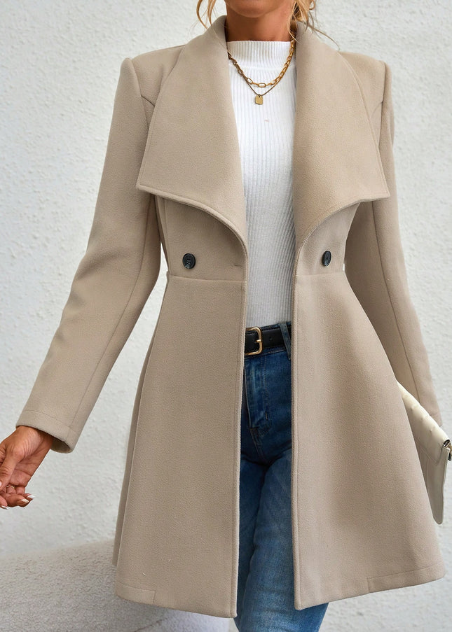 Chiquease Waterfall Collar Double Button Overcoat