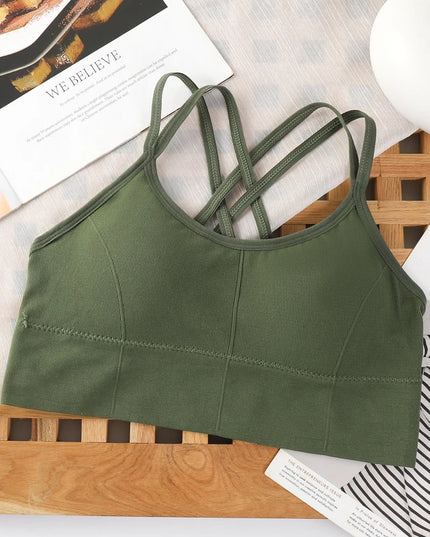 Sexy Women Tops Back Cross Strap Tank Top Push up Running Sports Bra Breathable Soft Fitness Beauty Solid Color Yoga Bra