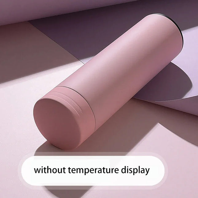 500ml Stainless Steel Vacuum Thermal Water Bottle with Digital Temperature Display - Leakproof Frosted Thermos for Coffee and Milk